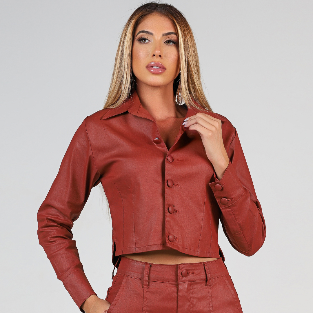 Jaqueta Encerada Marsala  - RX55MSL