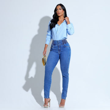 Calça Jeans Feminina Skinny Cós dos Sonhos Clara - RX1044