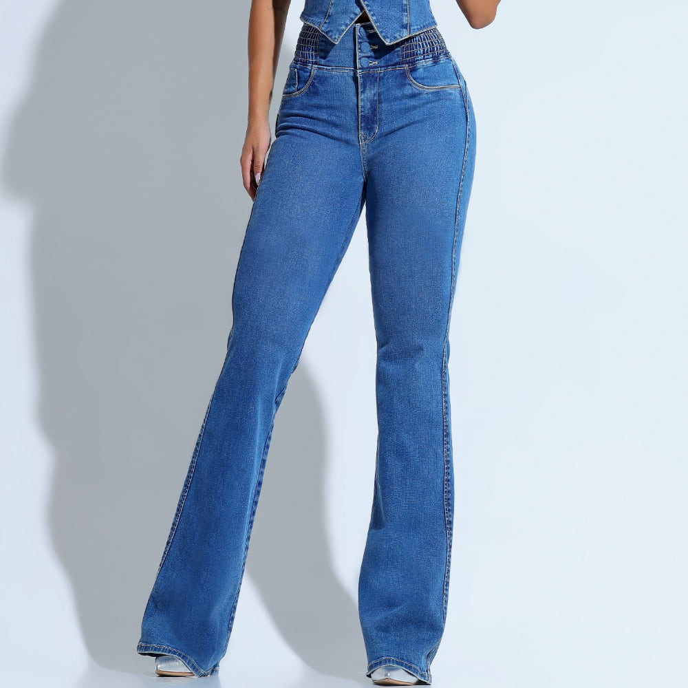Calça Jeans Feminina Flare Cós dos Sonhos Clara - RX5003