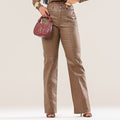 Calça Feminina Social Marrom com Bolsos Roxx Jeans